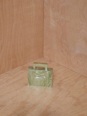 Green Acrylic Box Purse with Magnetic Closure