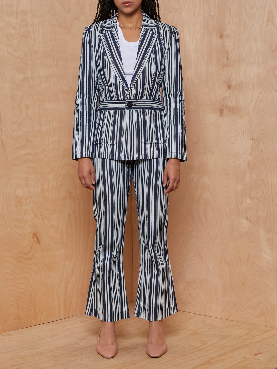Vintage Striped Denim Suit