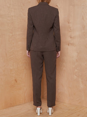 Vintage Brown Pinstripe Suit Set