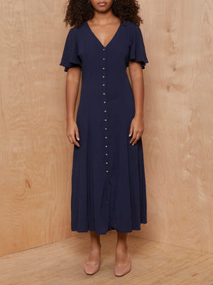 Vintage Navy Maxi with Studded Buttons