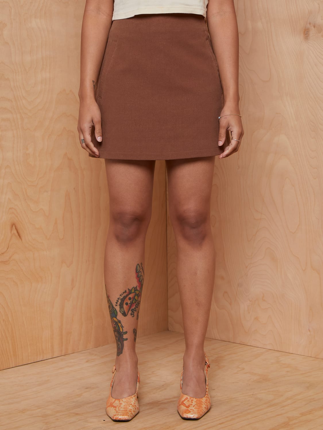 Incu Collection Brown Skirt/Jacket Set
