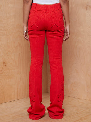 Vintage Scarlet Western Textured Pants