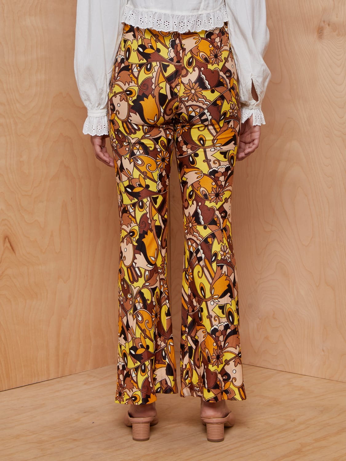 Vintage Yellow and Brown Psychedlic Flares