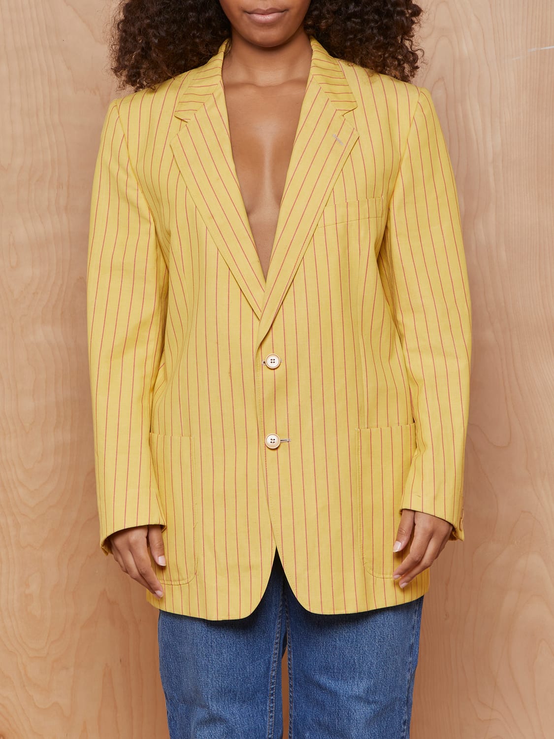 Vintage Yellow and Red Pinstripe Blazer