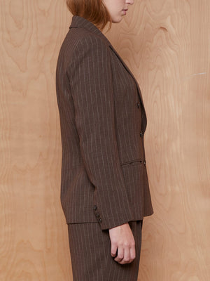 Vintage Brown Pinstripe Suit Set