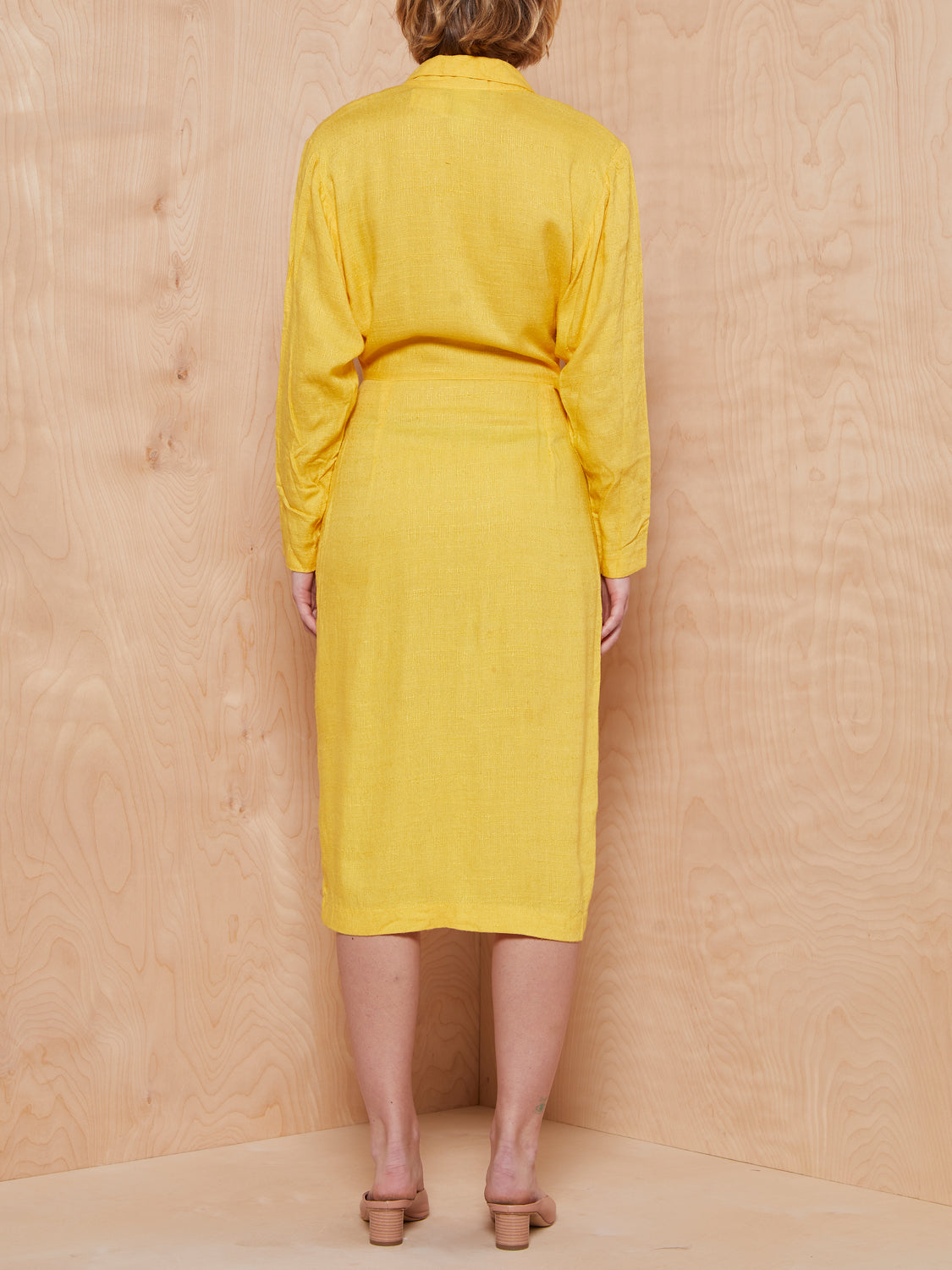 Vintage Yellow Collared Dress