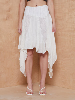 Chelsea and Walker Asymmetric Lace Skirt