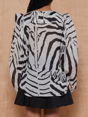 H&M Studio Zebra Semi-Sheer Top