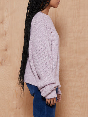Native Youth Purple Chunky Sweater