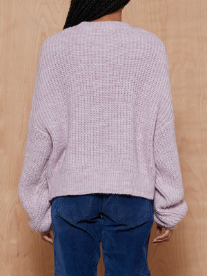 Native Youth Purple Chunky Sweater