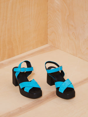 This Is Our Other Line Blue Heeled Sandals