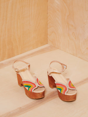 Charlotte Stone Wooden Platform Sandals