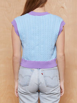 Lisa Says Gah Blue and Purple Sweater Vest
