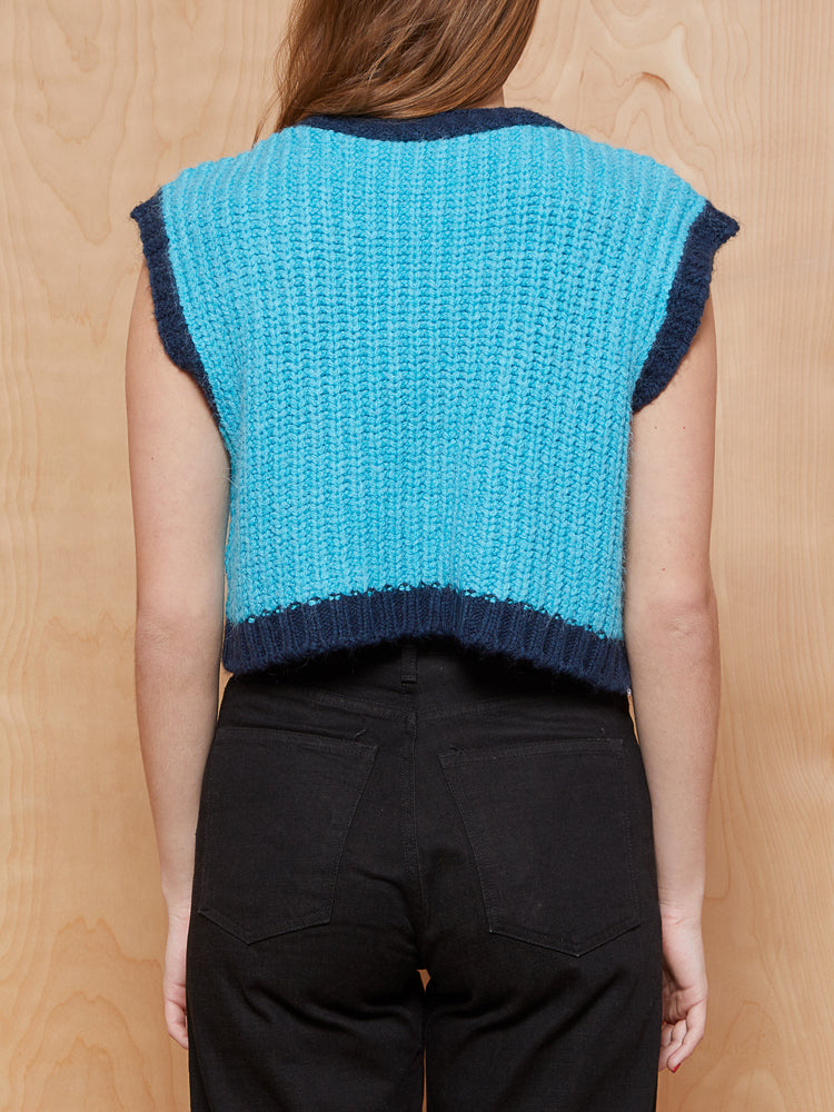 Zara Turquoise and Navy Sweater Vest
