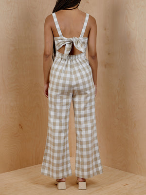 Isalis Checkered Tie-back Romper