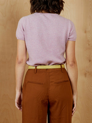Vintage Lilac Cashmere Short-sleeve Sweater