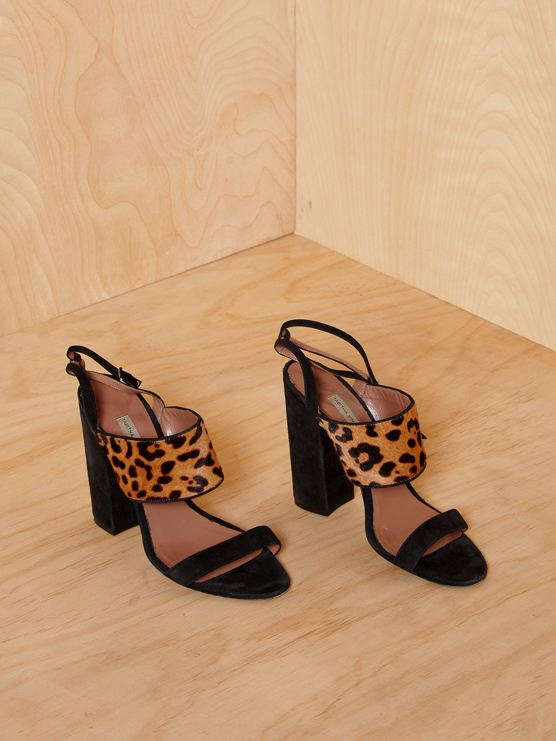 Tabitha Simmons Leopard Heeled Sandals