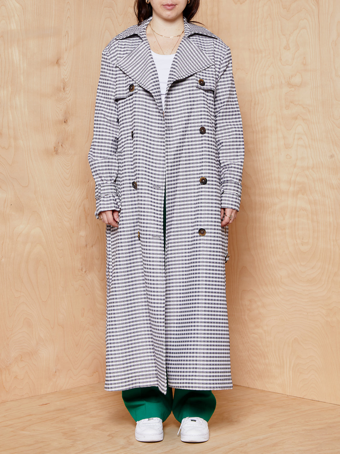Vintage The Limited Checkered Trench Coat