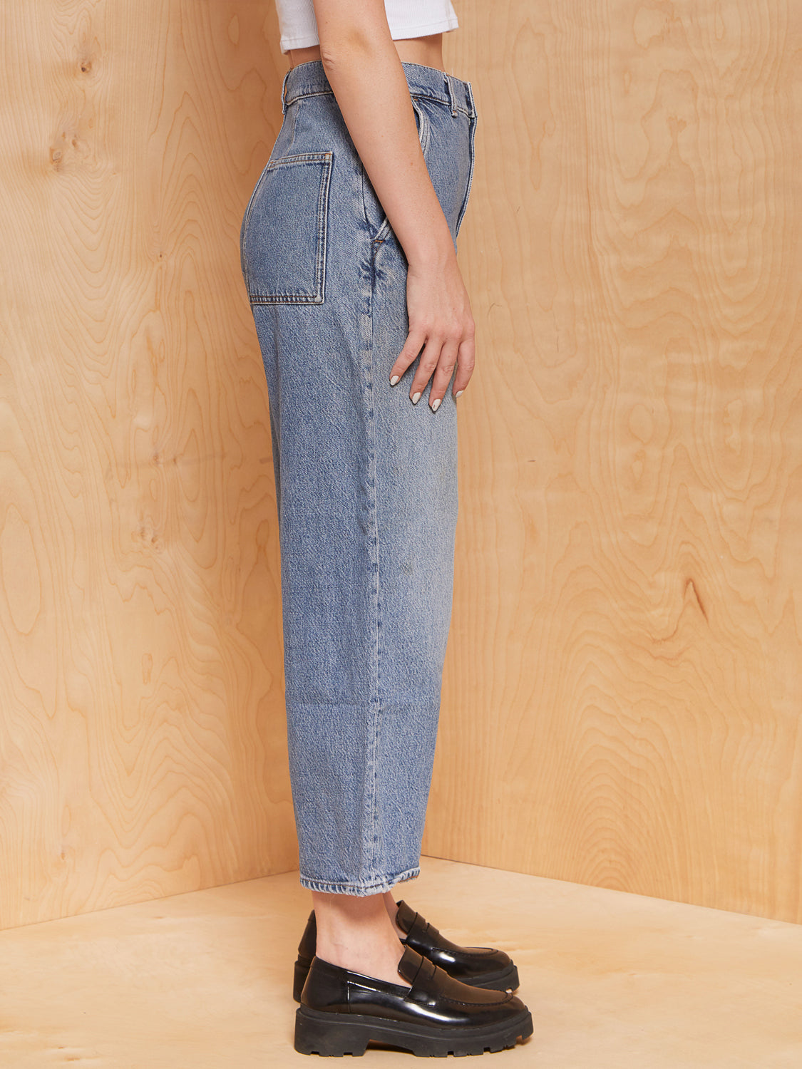 COS Cropped Wide Leg Light Wash Jeans