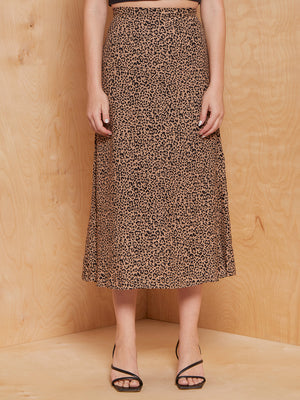 Reformation Leopard Midi Skirt