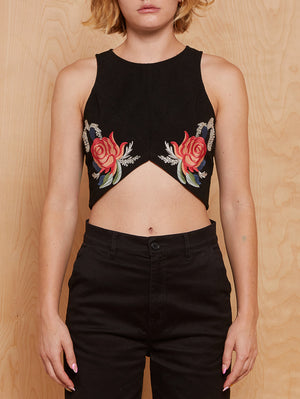 Endless Rose Beaded and Embroidered Crop Top