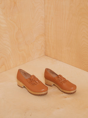 Beklina Leather and Wood Clogs with Rubber Sole