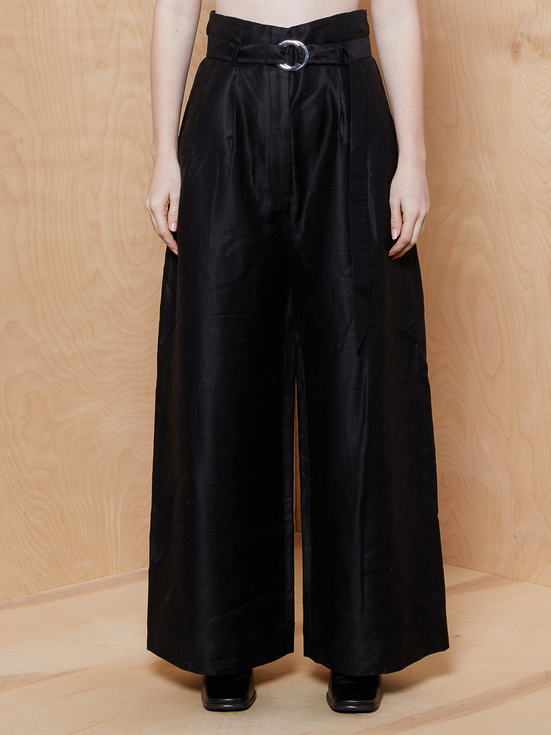& Other Stories Navy High Waisted Trousers