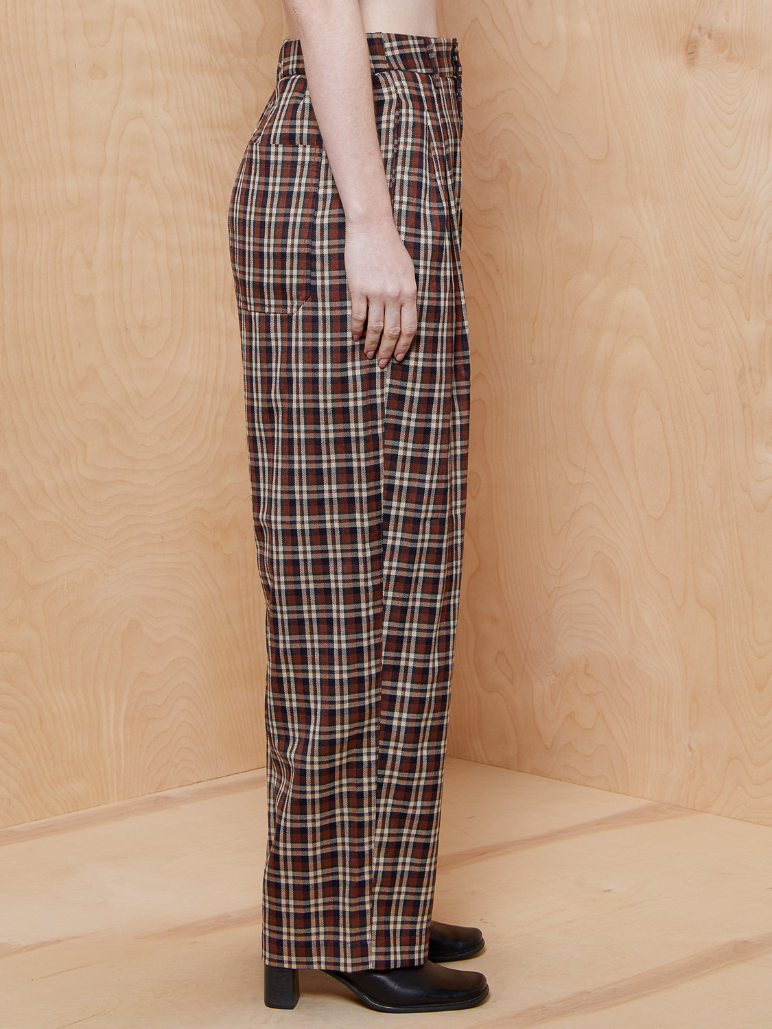 Urban Outfitters Plaid Pleated Front Trousers