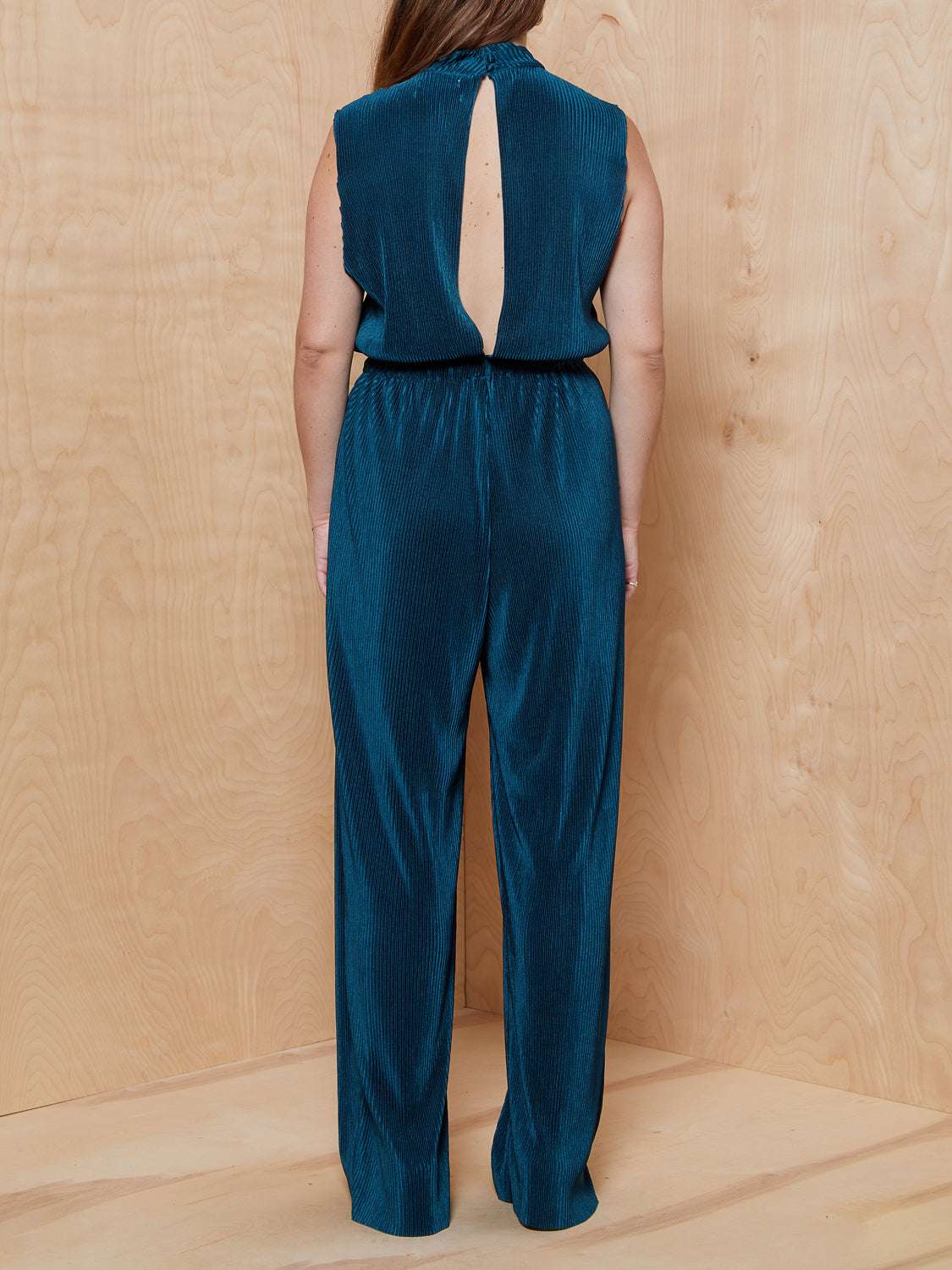 Urban Outfitters Plisse Teal Jumpsuit