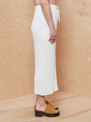 Rue Stiic Ribbed White Knit Two-Piece Set