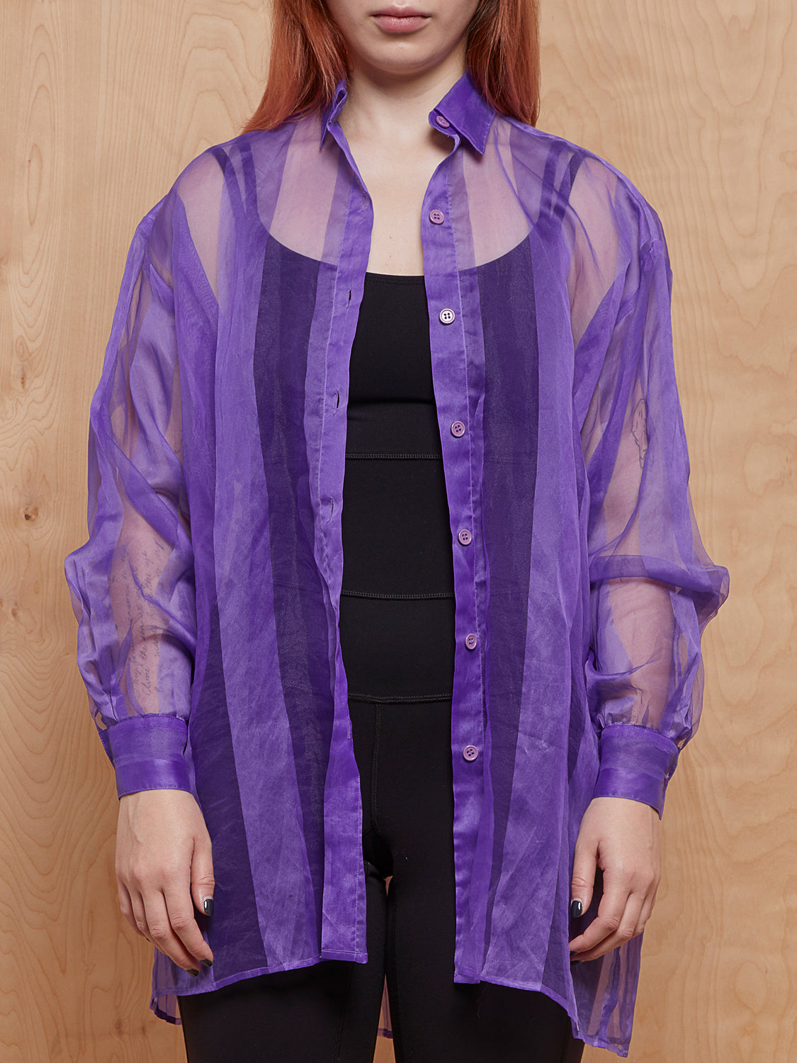 Vintage Sheer Purple Button Up