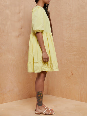 New Look Yellow Mini Dress with Puff Sleeves
