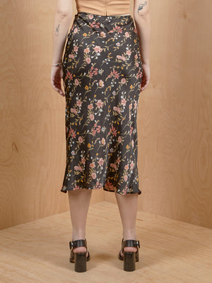 AUDREY 3+1 Floral Silk Cut on Bias Skirt