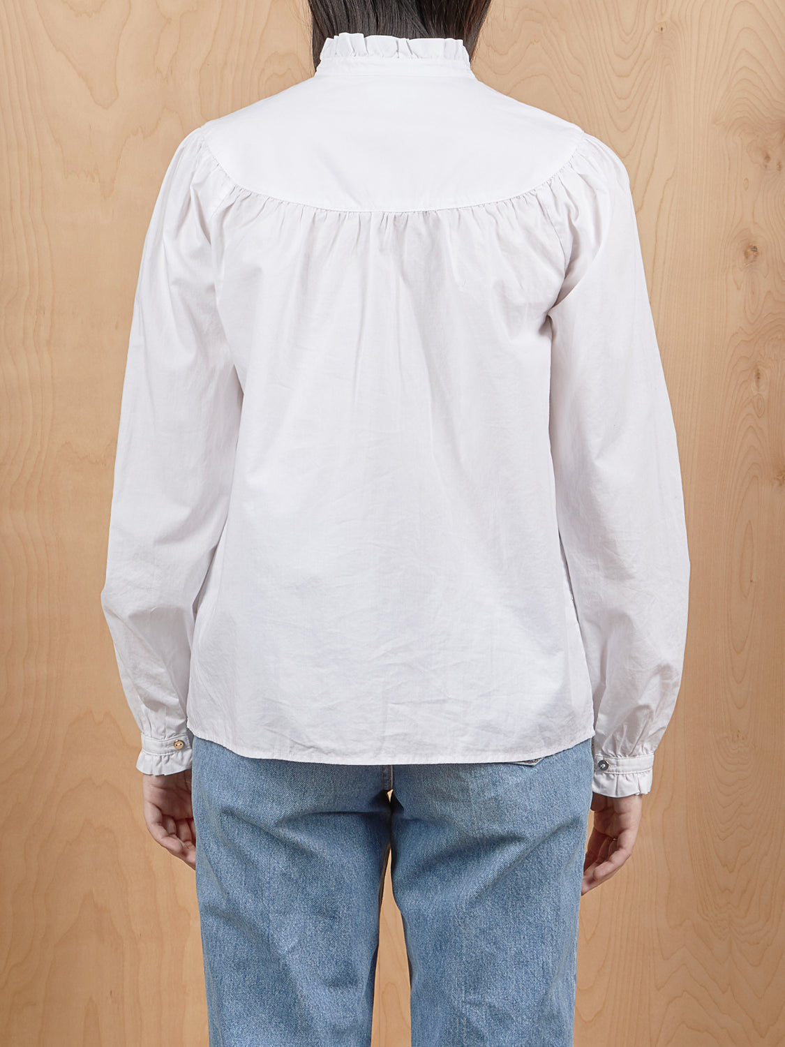 Wilfred White Rouched Neck Peasant Top