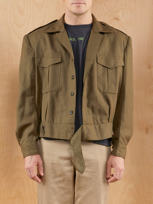 Military Style Jacket with Shoulder Pads