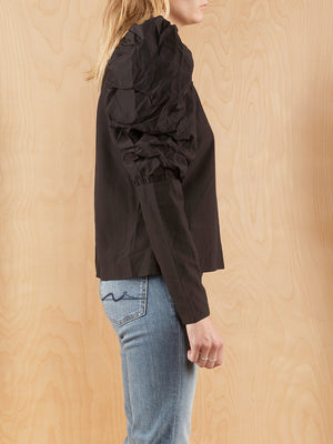 & Other Stories Black Puff Sleeve Blouse
