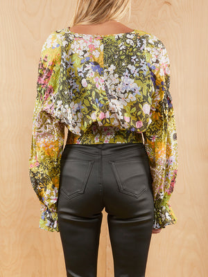 & Other Stories Long Sleeve Floral Crop
