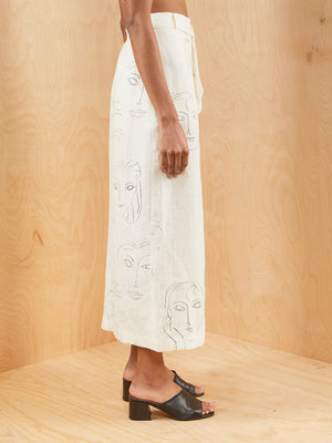 Paloma Wool Face Print Tweed Skirt