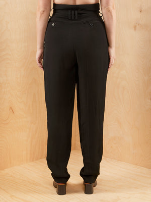 IRO Black Tapered Trousers with Belt