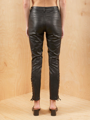 [BLANKNYC] Faux Leather Skinny Jeans with Ankle Detail