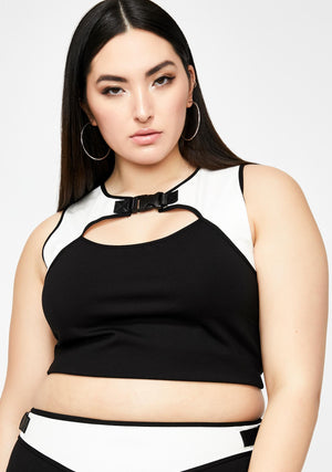 Poster Girl Crop Top With Buckle Detail